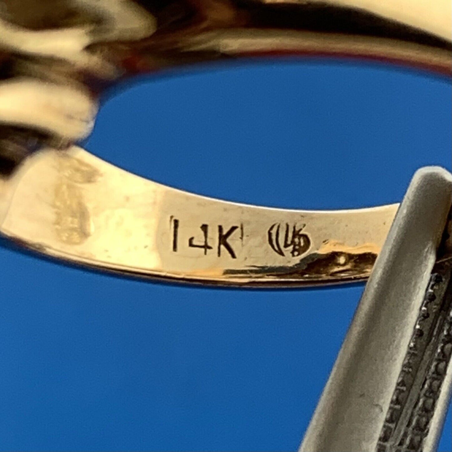 Gorgeous 14k Yellow Gold Round Cut Diamond Multi-Level X Cluster Ring Size 5.5