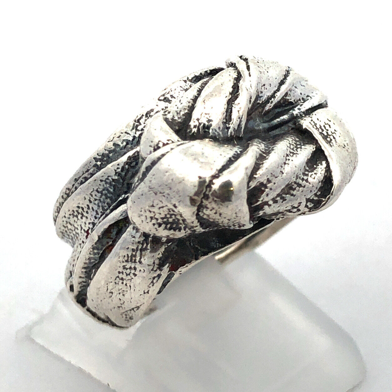 Designer Mignon Faget 925 Sterling Silver Knots & Bows Collection Wide Knot Ring