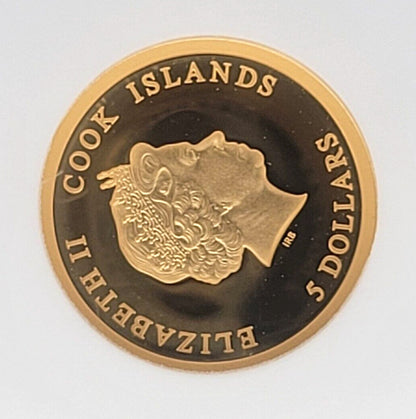 2021 $5 Cook Islands NGC PF70 Proof Cameo Mr. Bean Teddy 1/2g .999 Gold Coin
