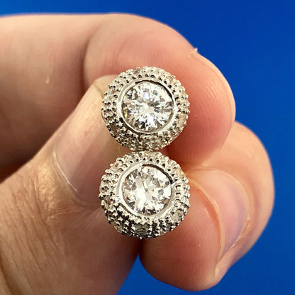 Designer 925 Sterling Silver Cubic Zirconia CZ Bridal Anniversary Stud Earrings