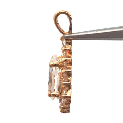 Gorgeous 14k Yellow Gold Pear Cut Sparkling White CZ Cubic Zirconia Pendant