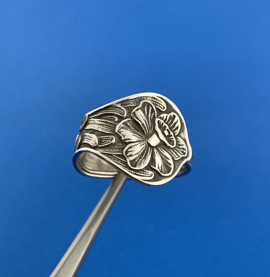 Baker Manchester Daffodil 925 Sterling Silver Bypass Adjustable Spoon Ring