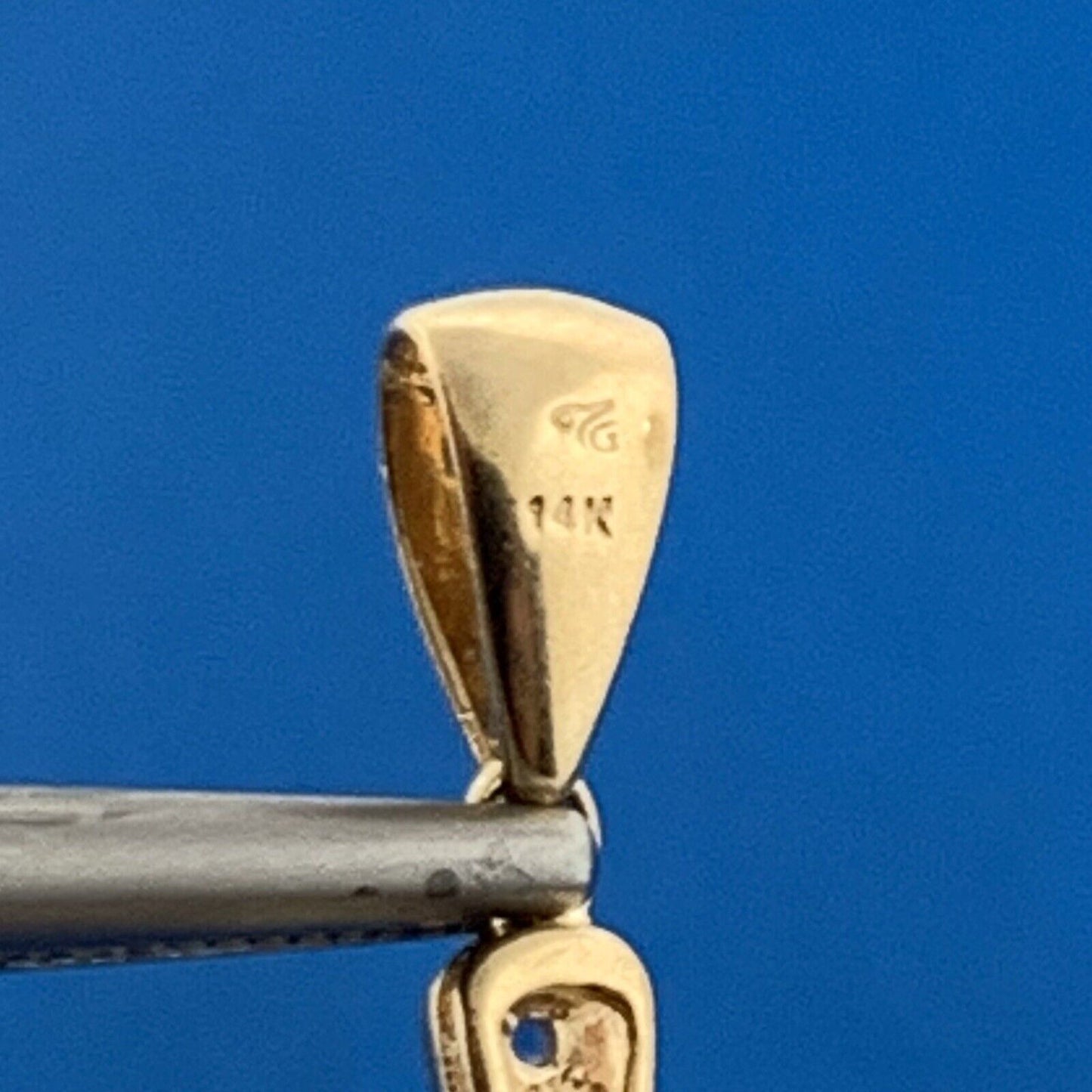 Designer 14K Yellow Gold Blue Tourmaline Diamond Accented Cross Pendant