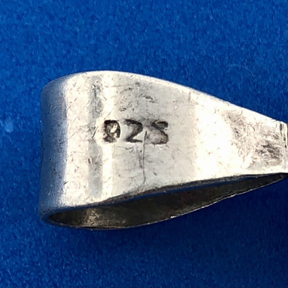 Sterling Silver 925 Lemon Quartz Mother Of Pearl Fossil Ammonite Large Pendant