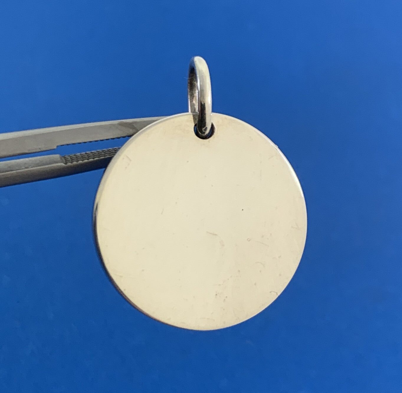 Tiffany & Co. 925 Sterling Silver Flat Round Engravable Pendant