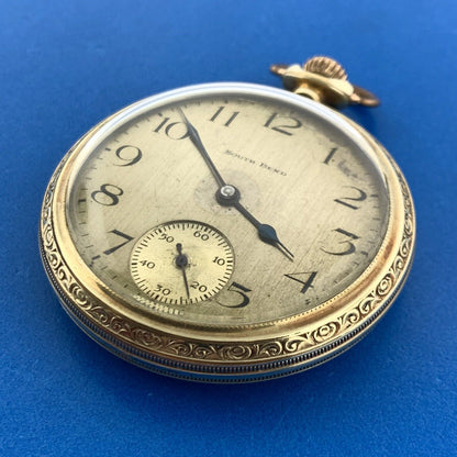 1924 South Bend 14K Gold Filled Case Grade 211 17 Jewels Pocket Watch Runs