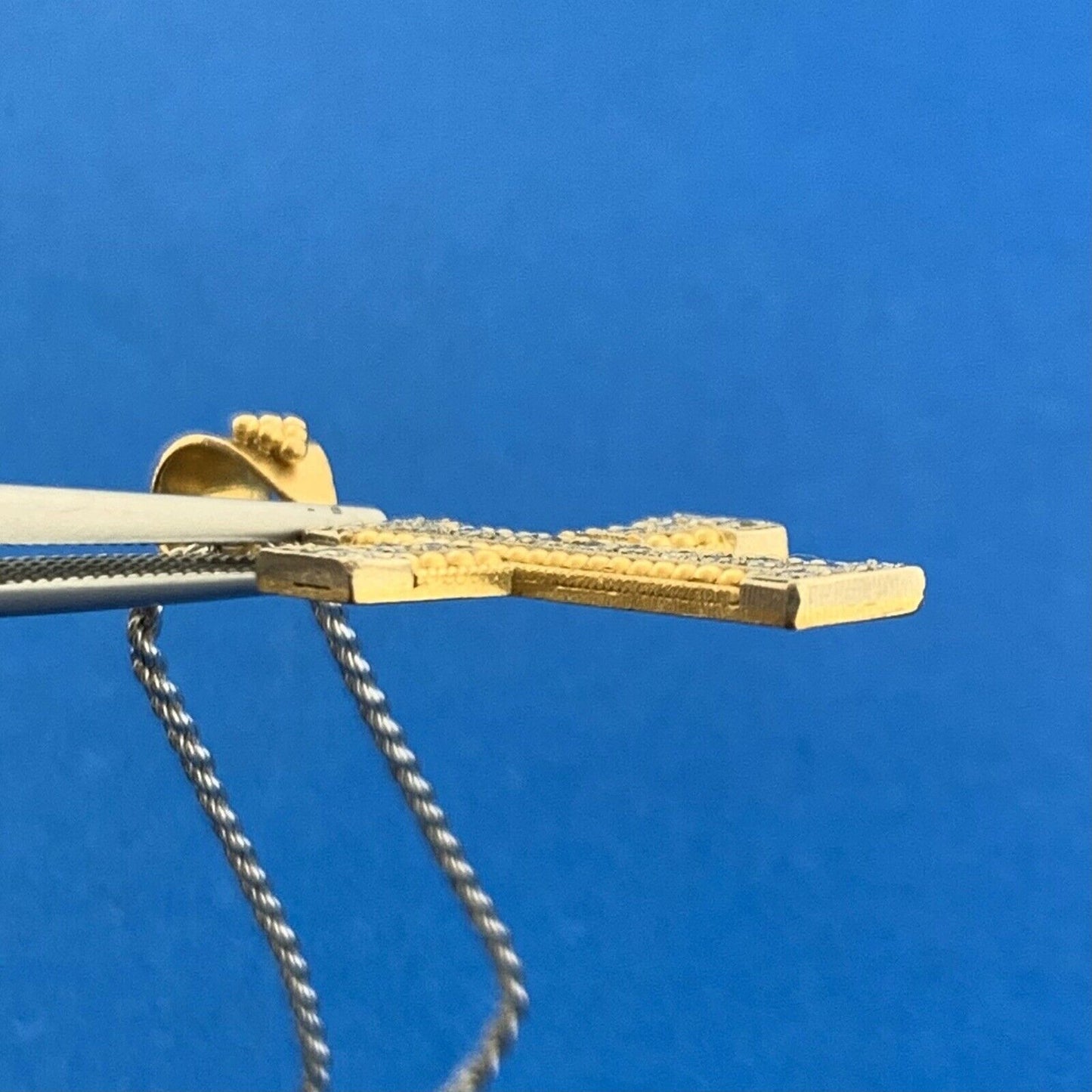 Designer 22K Yellow White Gold Diamond Cross Pendant