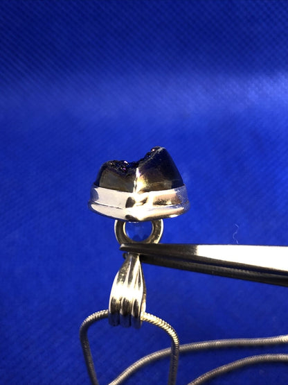 Designer 925 Sterling Silver Pear Druzy Quartz Blue Topaz Pendant Necklace