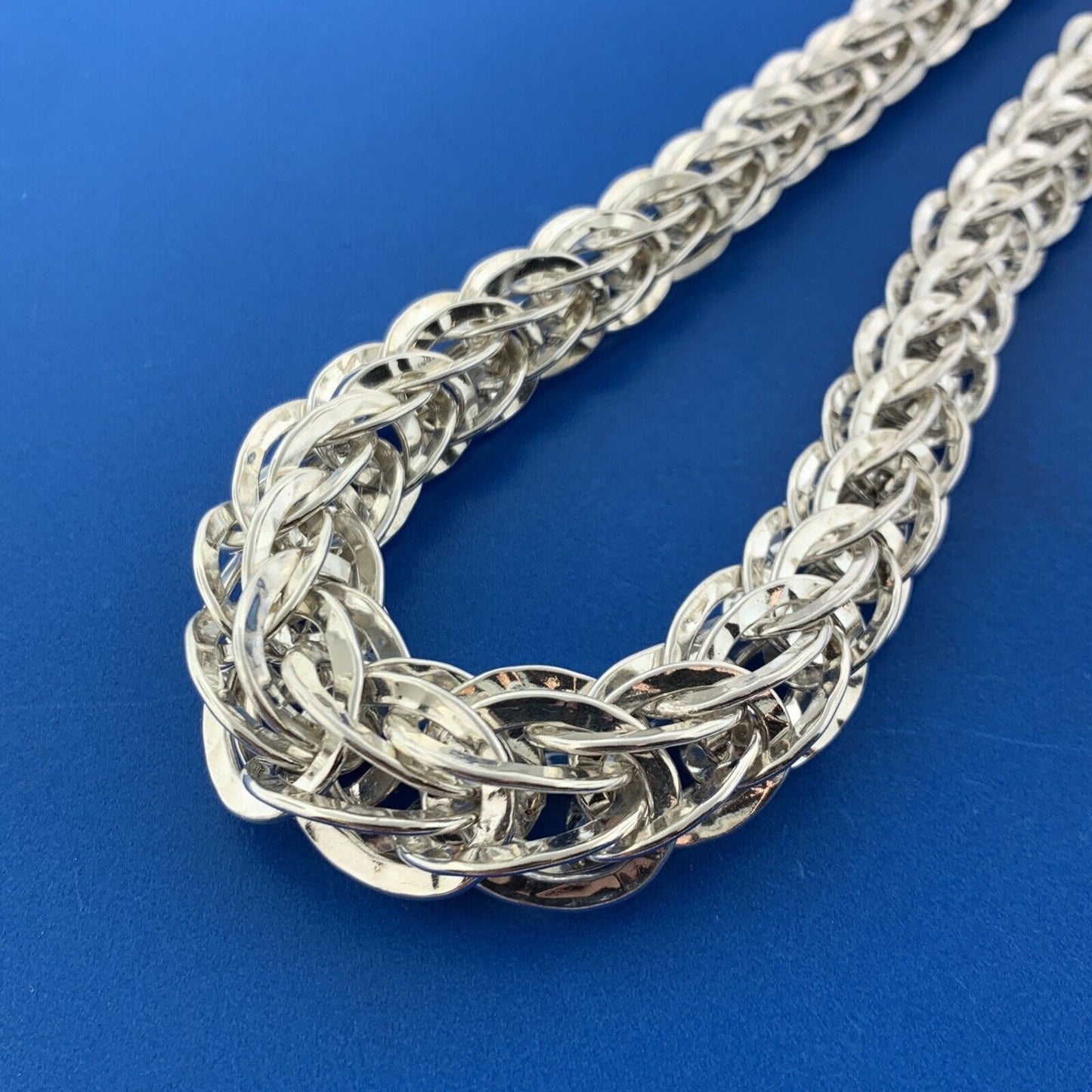 Designer Atasay Kuyumculuk AK Turkey Sterling Silver Statement Chain Necklace
