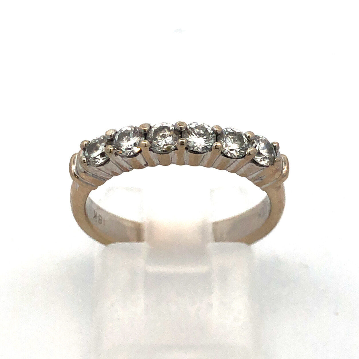 Designer UNEEK 18K White Gold Round Diamond Anniversary Wedding Band Ring