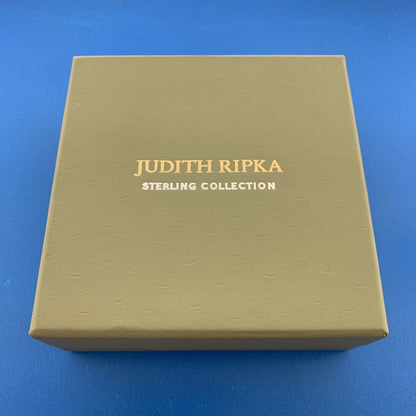 Judith Ripka 925 Sterling Silver Cubic Zirconia Triple Strand Toggle Bracelet