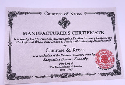Camrose Kross JBK Jacqueline Kennedy Gold Tone CZ Double Row Paperclip Necklace