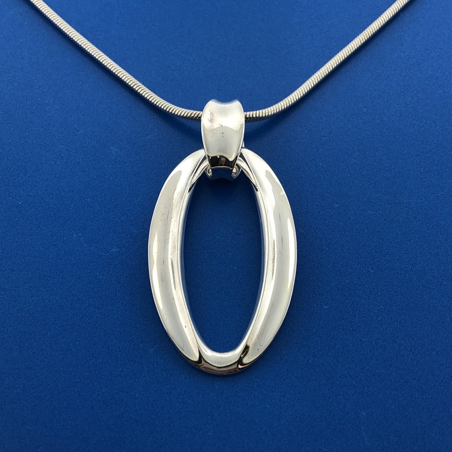 Designer RLM Studio Sterling Silver 925 Open Oval Snake Link 20" Necklace