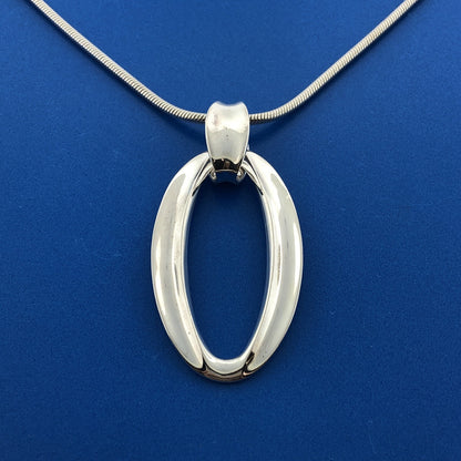 Designer RLM Studio Sterling Silver 925 Open Oval Snake Link 20" Necklace
