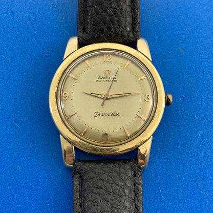 Mid Century Omega Automatic Seamaster Gold Toned Non Working Parts Only Watch