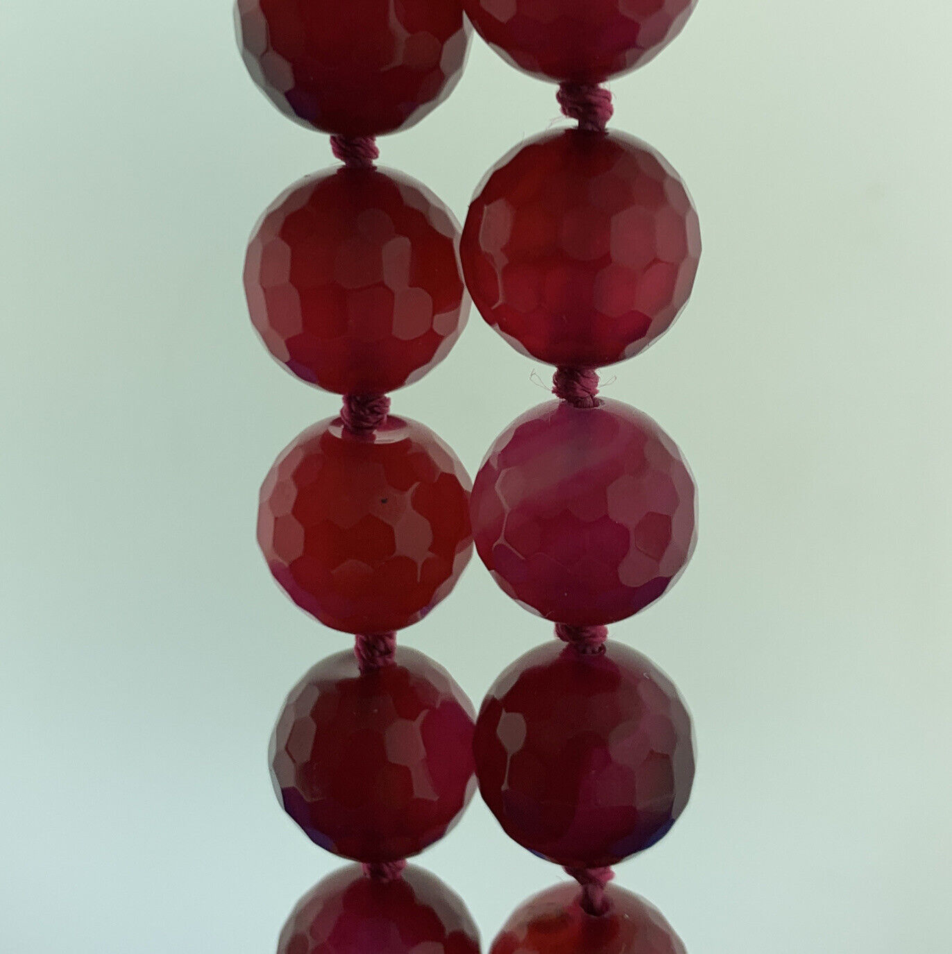 Splendid Amaranth Agate Faceted Bead Flower Statement Haute Couture Necklace