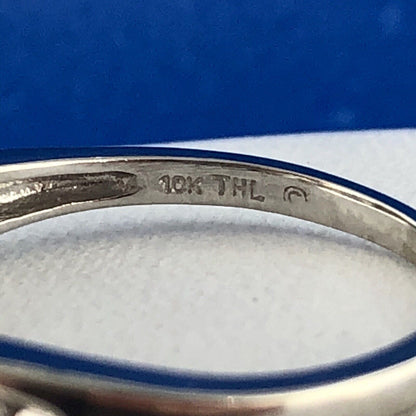 Modern 10K White Gold Trilliant Passion Topaz Diamond Engagement Promise Ring