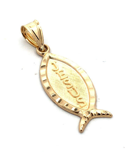 Designer Michael Anthony 14K Yellow Gold Jesus Fish Ichthys Pendant
