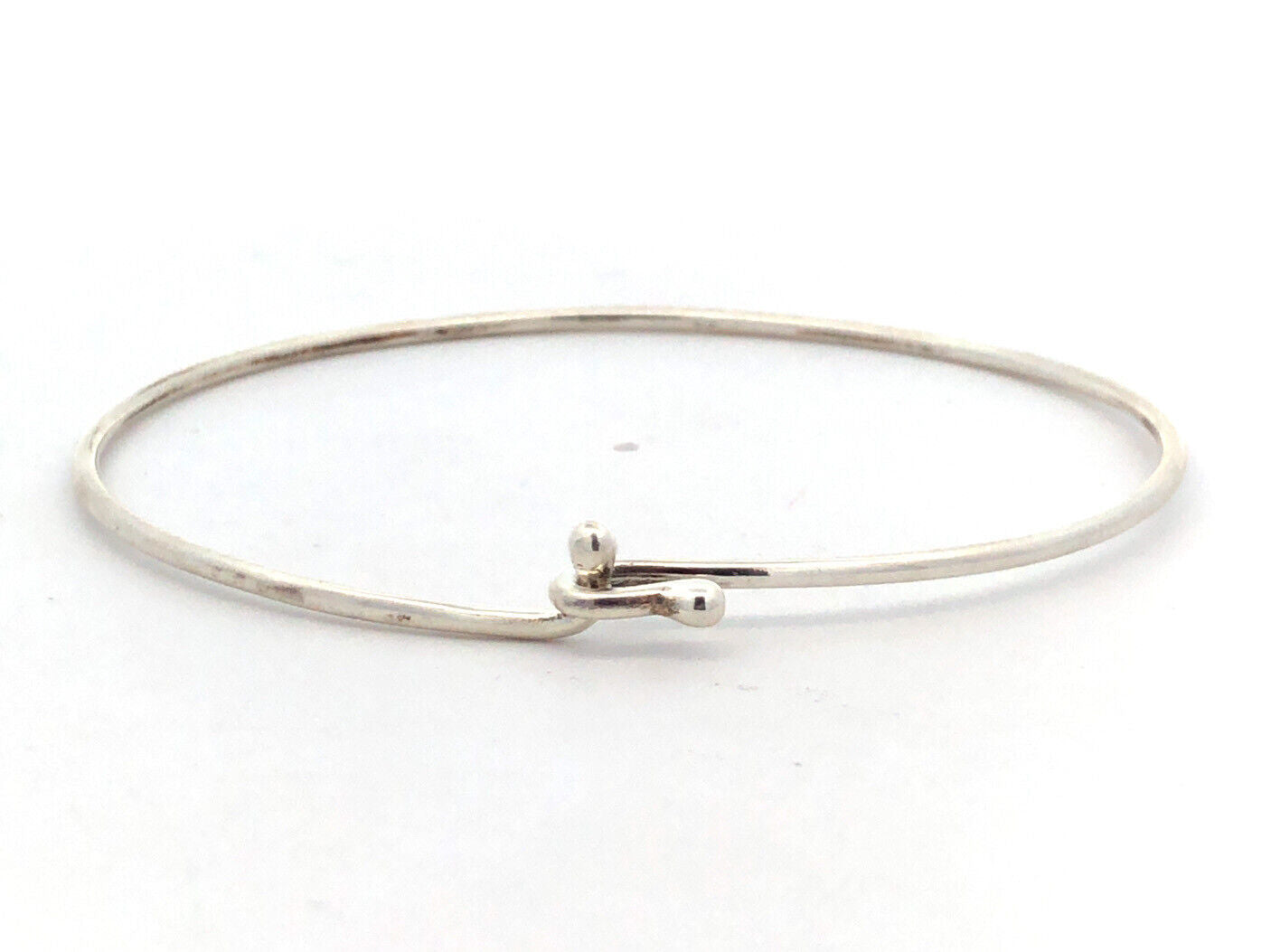 James AVERY 925 Sterling Silver Thin Oval Stackable Hook Cuff Bracelet