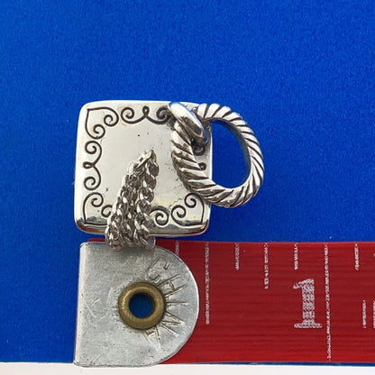 Brighton Silver Plated Graduation Cap Congratulation Dangle Slide Bracelet Charm