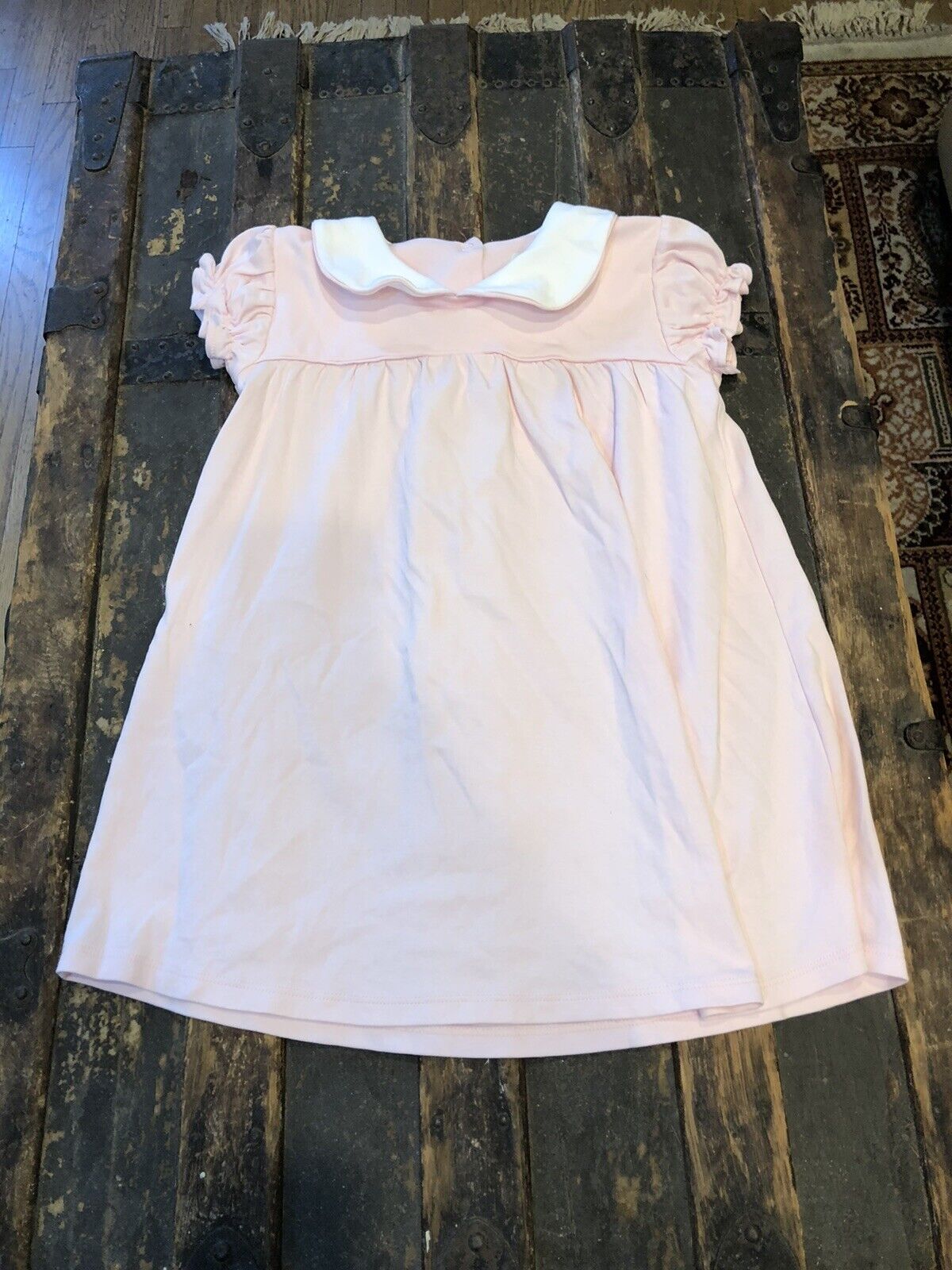 The Beaufort Bonnet Company 100% Cotton Pink White Collared Size 7 Girls Dress