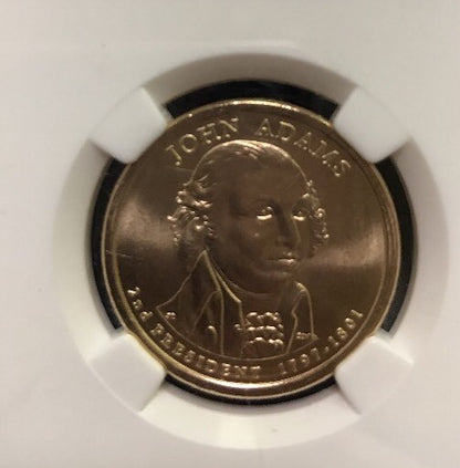 2007 P John Adams Presidential Dollar $1 NGC MS65 First Day of Issue