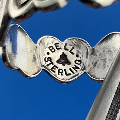 Vintage Bell Sterling 925 Interlocking Heart Ribbon Love Infinity Band Ring