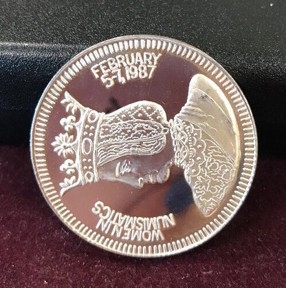 1987 Numismatic Association of Southern California Women in Numismatics .999 Rnd