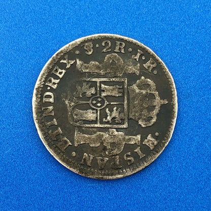 1776 Bolivia Silver 2 Reales Carlos III Potosi Mint JR Colonial Milled Coinage