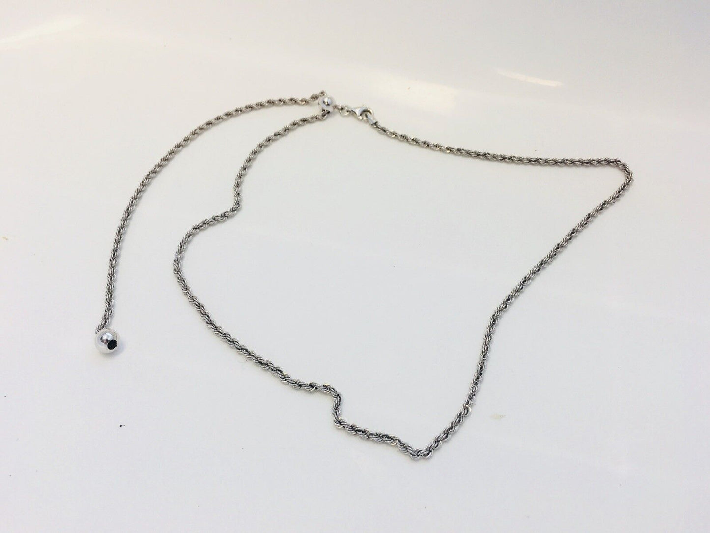 Designer Milor Italy Sterling Silver Twisted Rope Adjustable Lariat Necklace