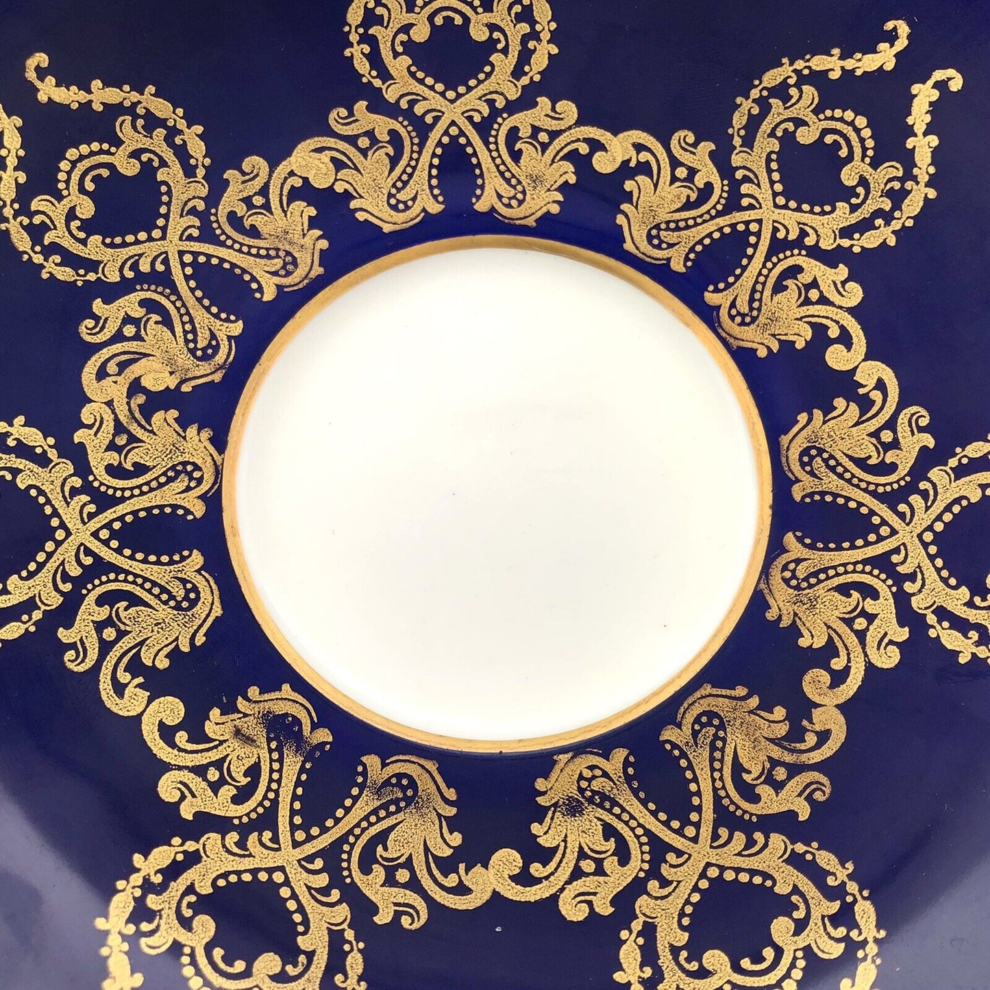 Aynsley English Bone China Cobalt Blue Gold Fruit Vine Tea Cup/Saucer