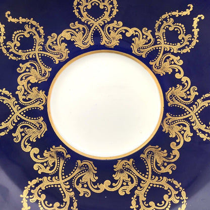 Aynsley English Bone China Cobalt Blue Gold Fruit Vine Tea Cup/Saucer