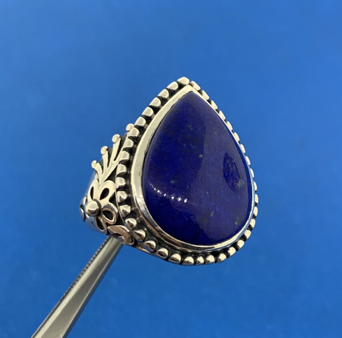 Designer Doug Paulus Sterling Silver 925 Lapis Lazuli Statement Cocktail Ring
