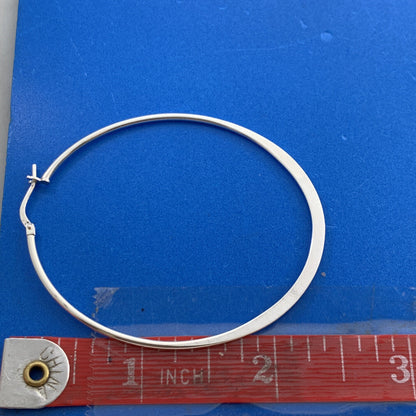 Dyadema Italy 925 Sterling Silver Oval Tapered Statement Hoop Earrings