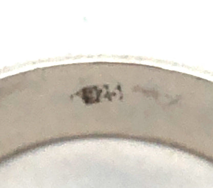 Vintage 925 Sterling Silver Yellow Amber Ball Marble Statement Ring