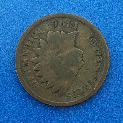 1890 Indian Head One Cent Penny Type 3 Bronze Better Key Philadelphia Coin
