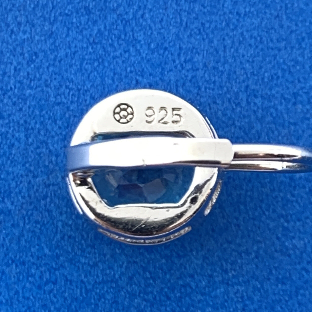 Designer 925 Sterling Silver Blue Topaz Diamond Halo Lever Back Earrings