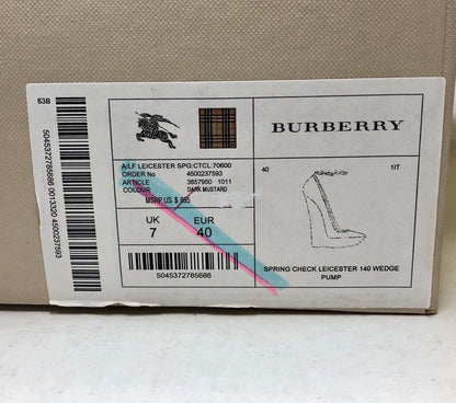 Burberry Prorsum Spring Check Leicester 140 Wedge Pumps Box Pouch Slightly Worn