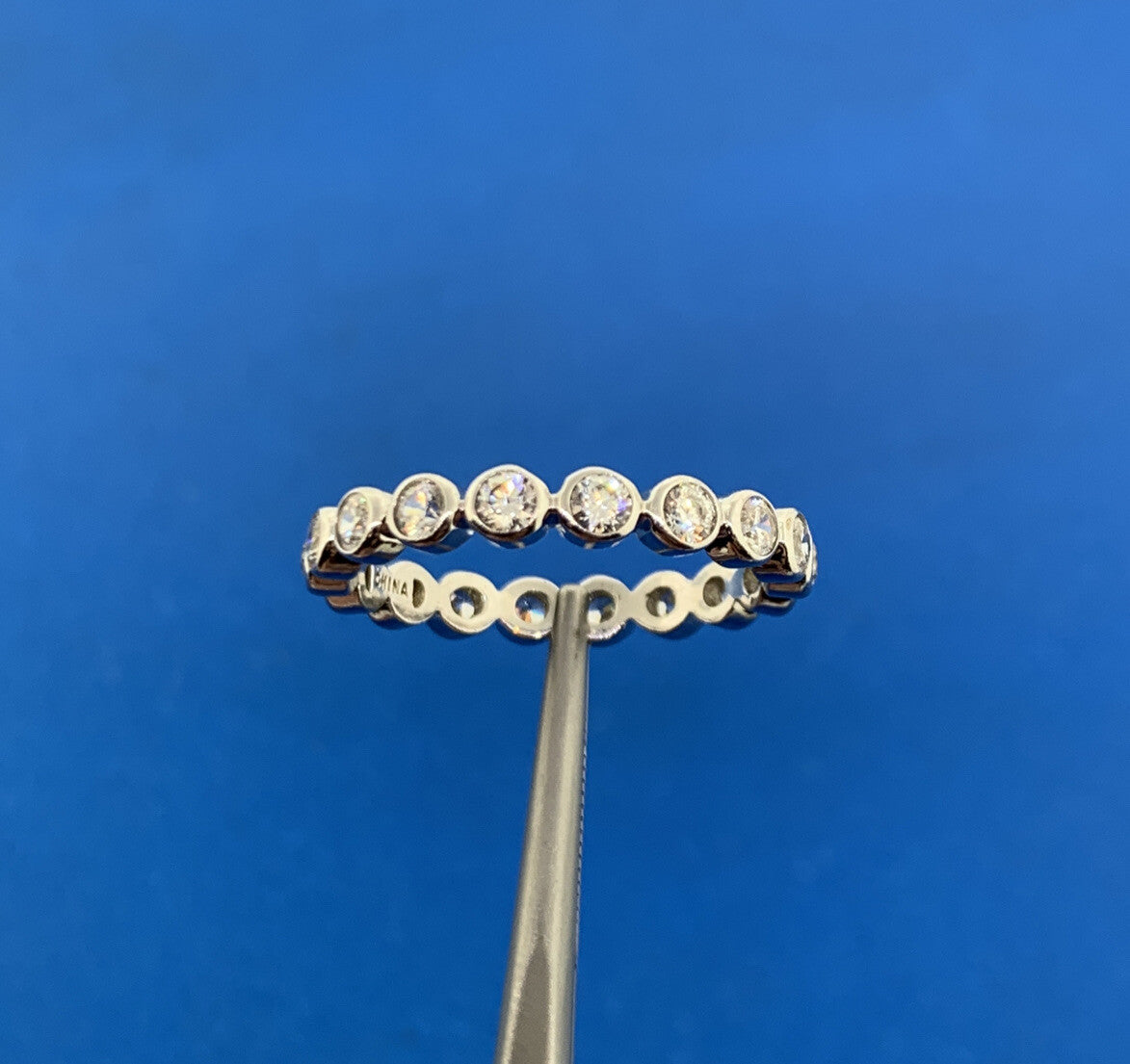 Stackable Sterling Silver .925 Round Cubic Zirconia Eternity Bridal Size 8 Ring