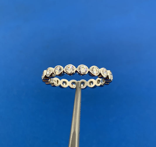 Stackable Sterling Silver .925 Round Cubic Zirconia Eternity Bridal Size 8 Ring