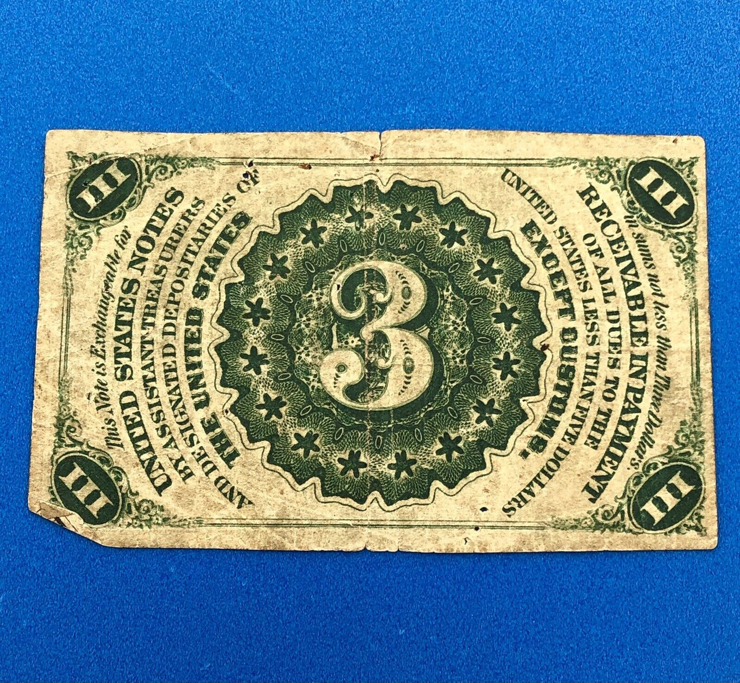 1864 3rd Issue 3 Cents Postage Fractional Currency Civil War Note Fr. 1227