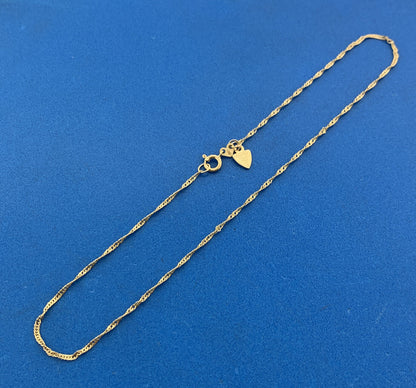 Beverly Hills Gold 14K Yellow Gold Twisted Diamond Cut Rope Chain Anklet Bracelet