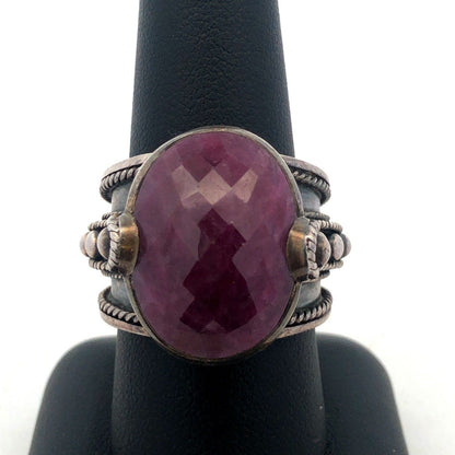 Designer 925 Sterling Silver Oval Cushion Ruby Statement Cocktail Ring
