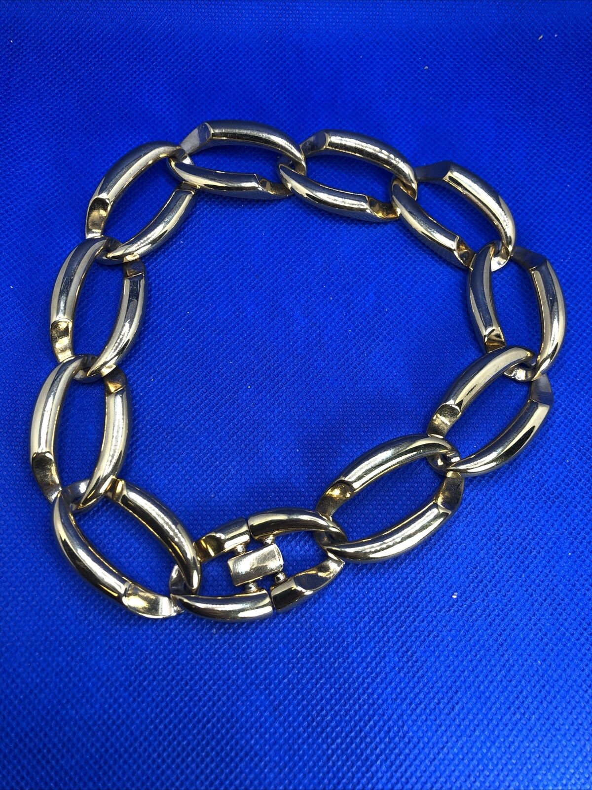 1980's Chunky Heavy Metal Gold Tone Lot Of Two Chain Necklaces