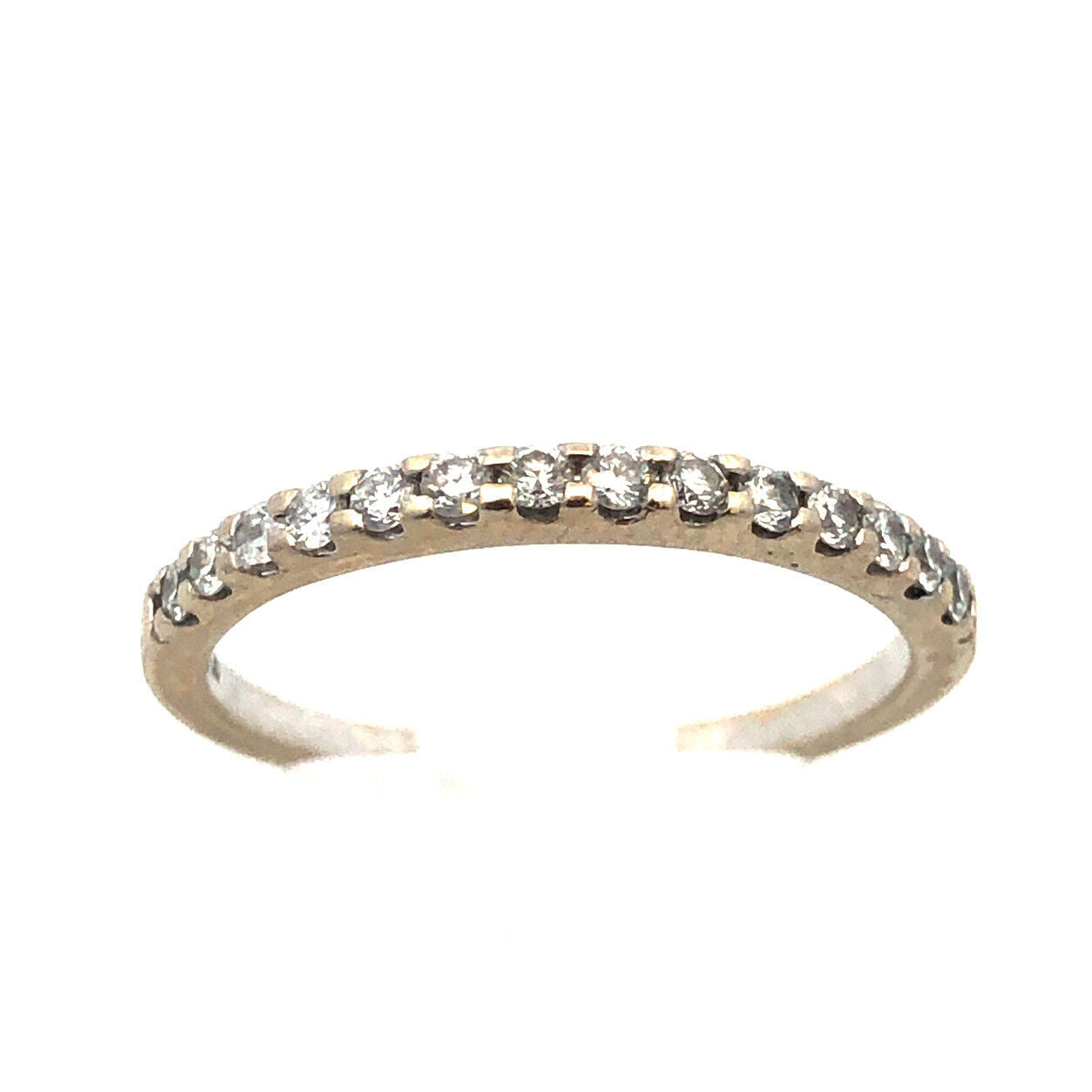 Designer 14K White Gold Diamond Wedding Anniversary Stackable Band Ring