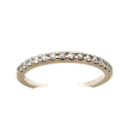 Designer 14K White Gold Diamond Wedding Anniversary Stackable Band Ring