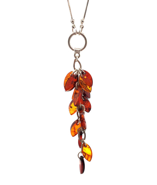 Designer 925 Sterling Silver Amber Courage Talisman Amulet Statement Necklace