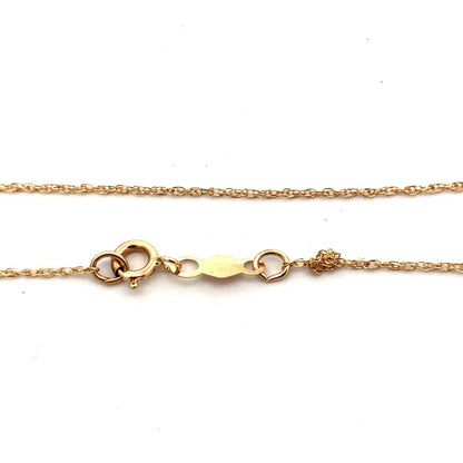 Designer 14K Yellow Gold Round Diamond Solitaire Pendant Chain Necklace