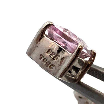 Designer TGGC 925 Sterling Silver Rectangle White Amethyst White Topaz Pendant