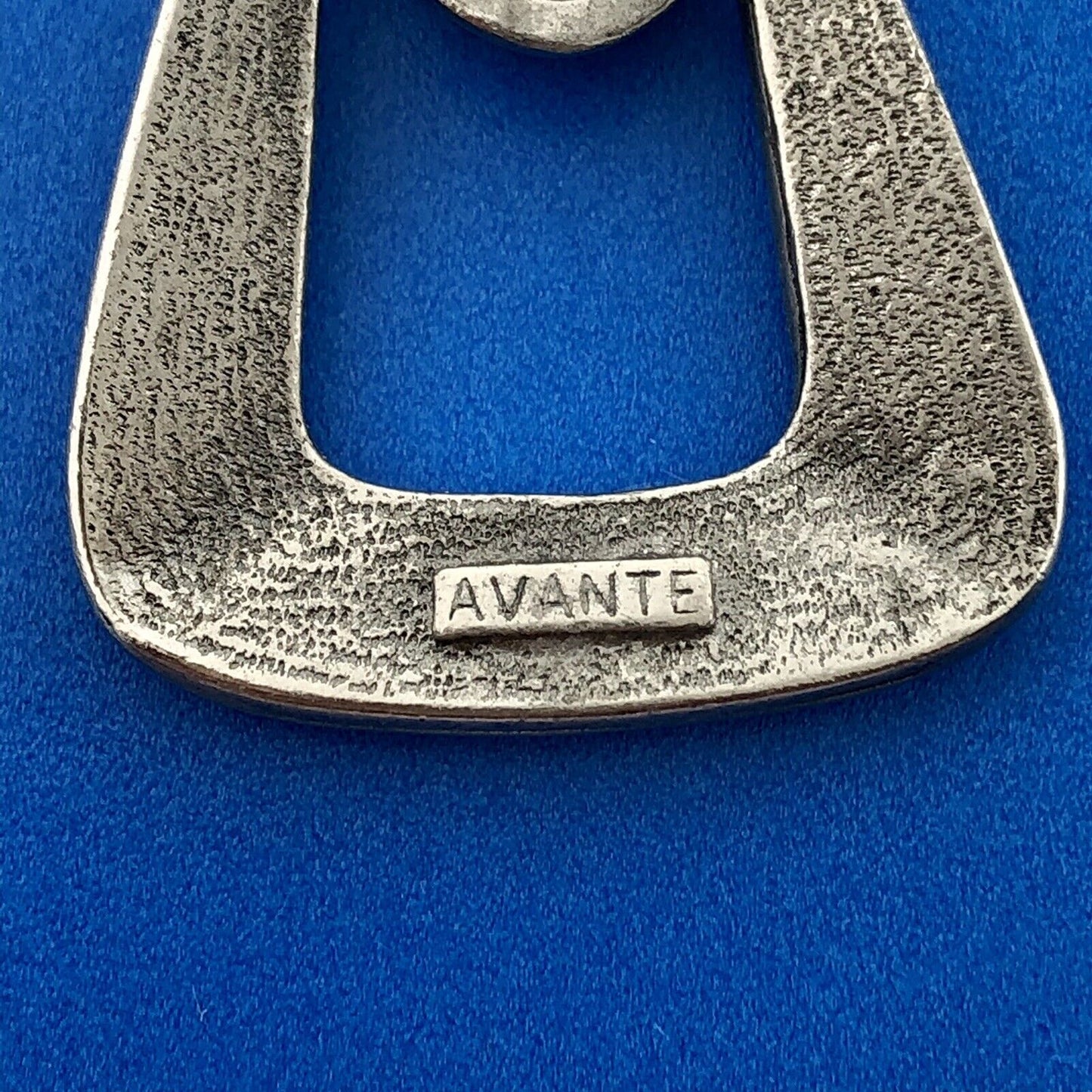 AVANTE Silver Tone Geometric Modernist Door Knocker Pierced Dangle Earrings